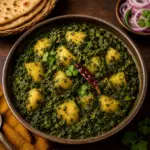 Patatas con Verduras de Hoja (Saag)